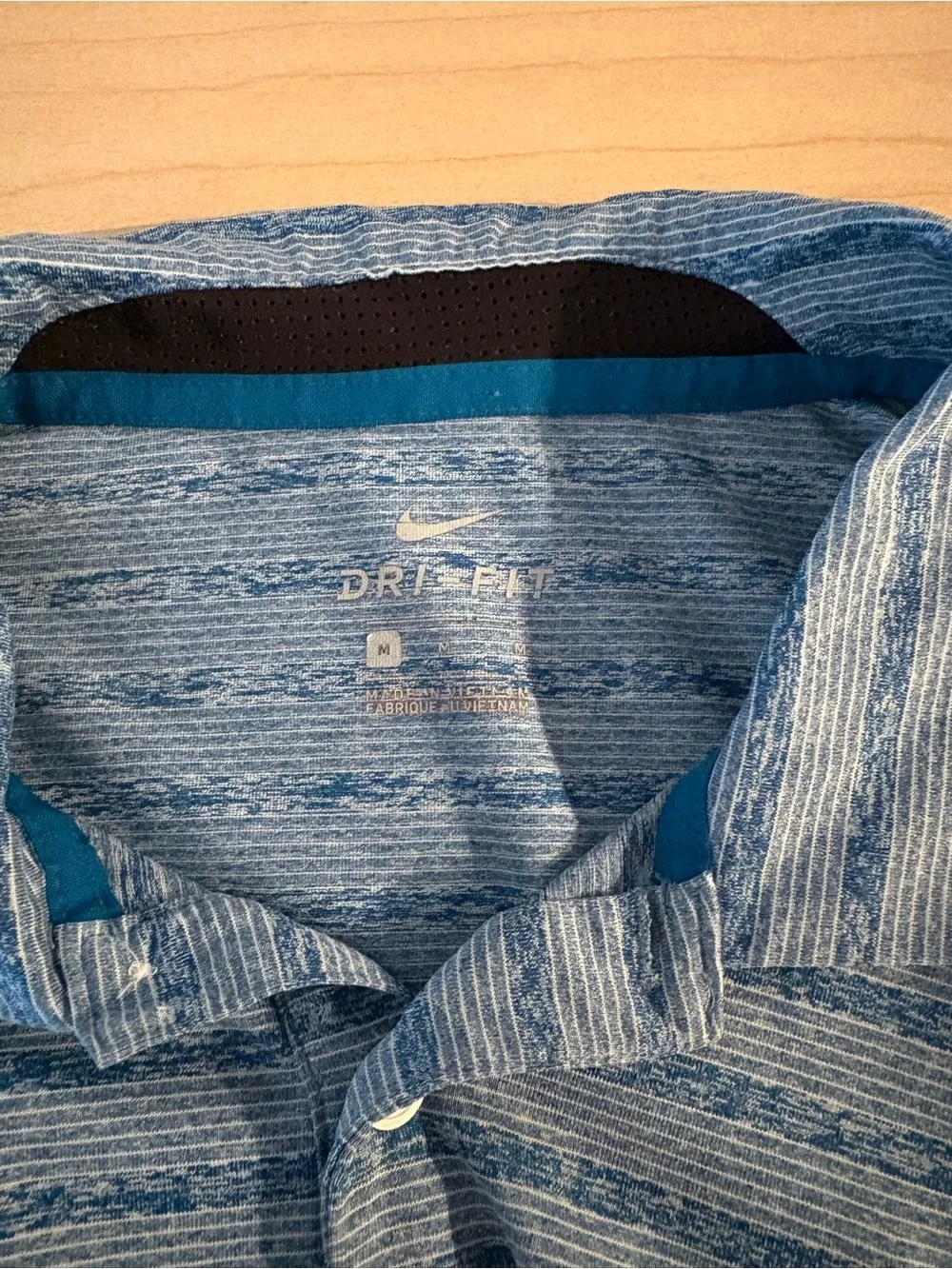Nike Men’s Blue Striped Dri-FIT Polo Shirt Blue Striped Size Medium